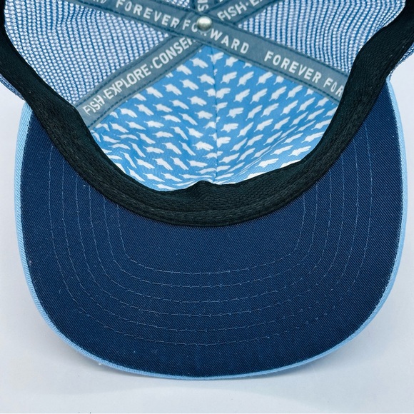 RepYourWater Trucker Hat Cap Snapback Adjustable Fly Fishing Apparel Blue Camo - Picture 10 of 11